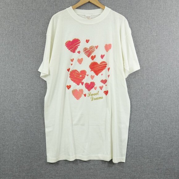 Vintage 90s Heartland Apparel Sweet Dreams Heart Shirt - OSFM Single Stitch - Picture 2 of 10